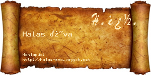 Halas Éva névjegykártya
